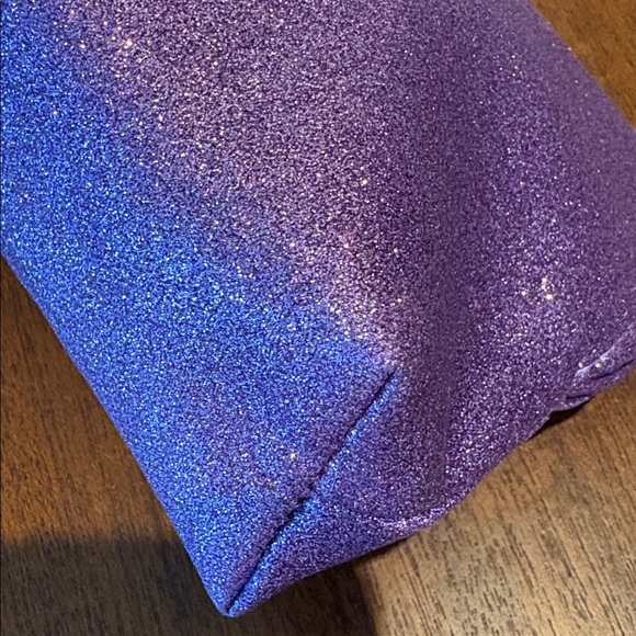 Coach make up bag fragrance bag, violet glitter/Silvertone lightweight NWOT - Picture 11 of 14